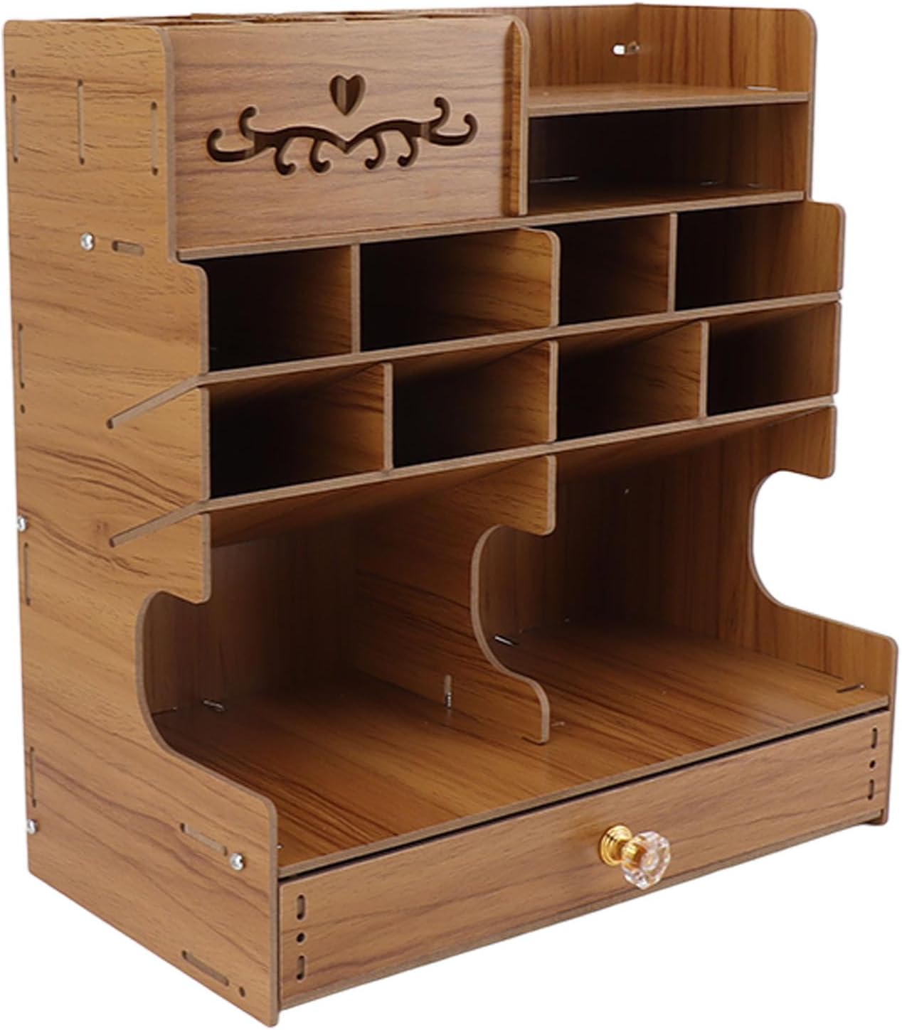 Schreibtisch-organizer Aus Holz, Diy-stiftehalterbox, Büro-organizer Mit 25 Brettern, Schrauben Und Schublade Zum Zusammenbauen, Ideal Für Schule Und Zuhause