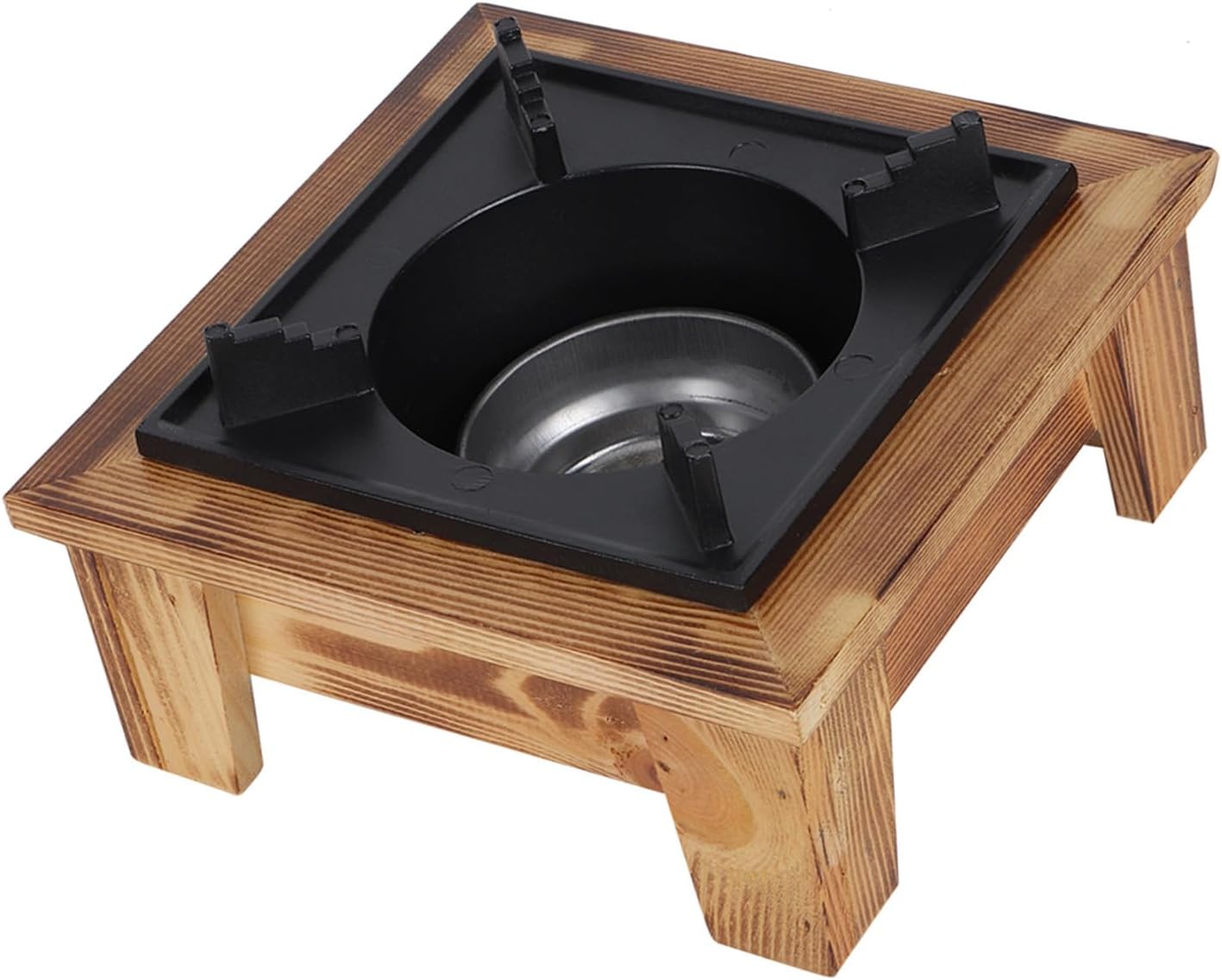 Tragbarer Spirituskocher Mit Holzablage Zum Kochen