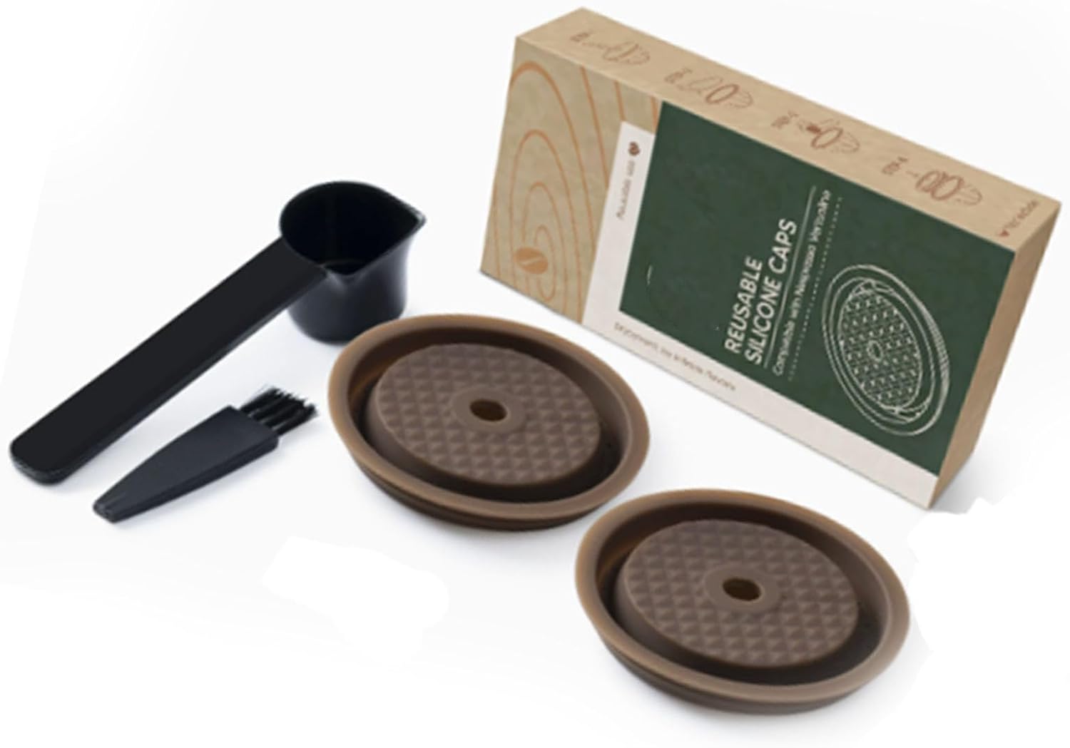Wiederverwendbare Silikon-kaffeekapseldeckel (1 Set)