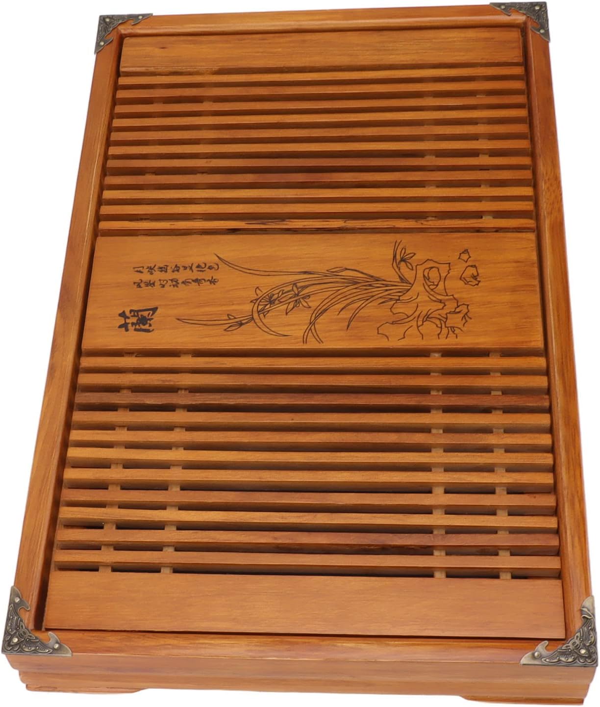 Chinesisches Gongfu-teetablett Mit Wasserablauf, 28 X 43 Cm
