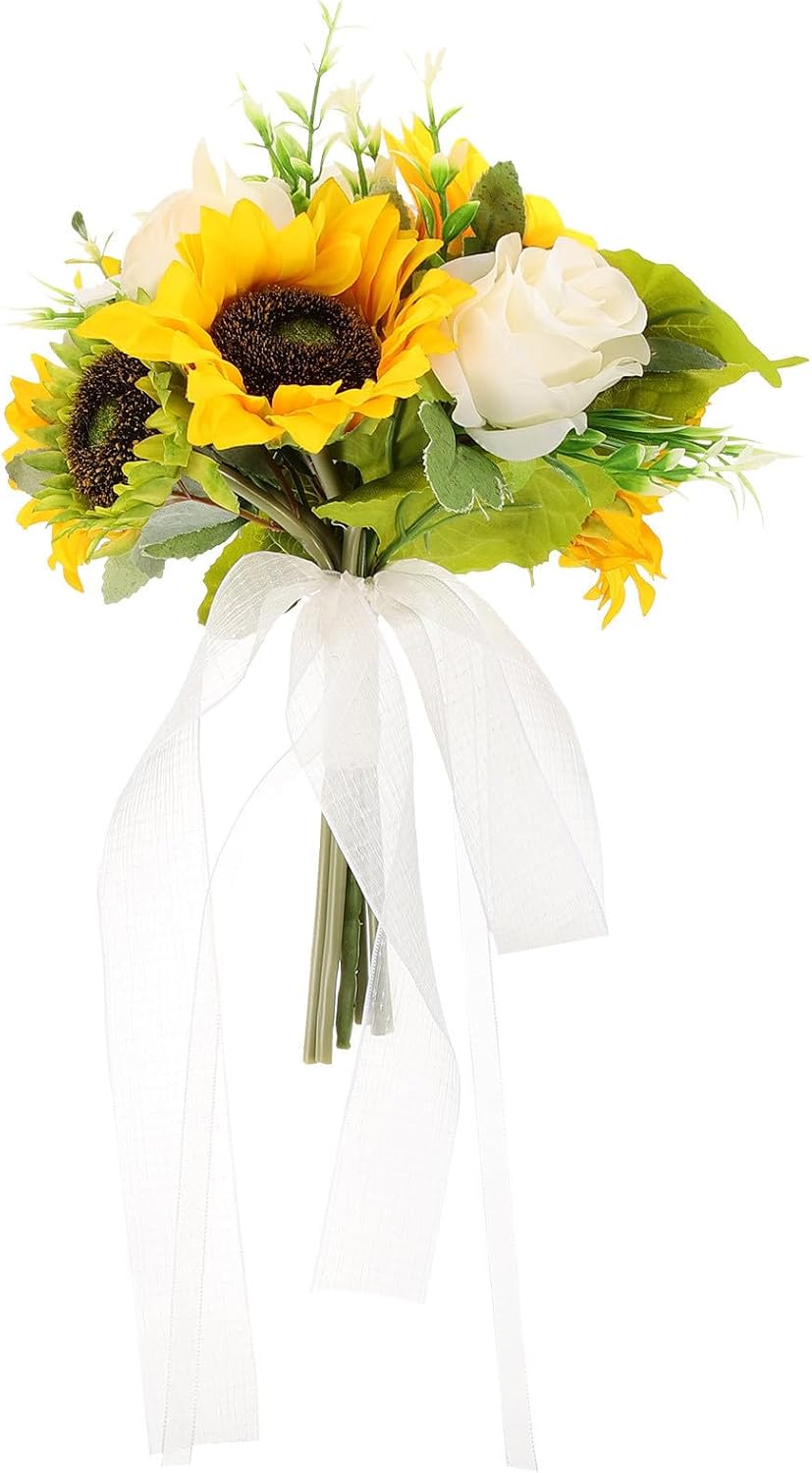 Realistischer Und Robuster Künstlicher Blumenstrauß Für Hochzeiten, Gelb, Aus Kunststoff Und Stoff, Elegante Brautstraußdekoration Für Wohnzimmer Oder Zuhause