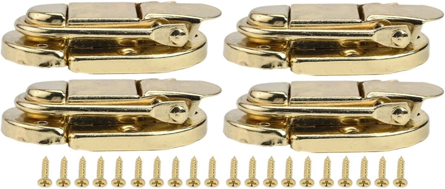 4 Stück Metall-schmuckkästchenverschluss 55x35mm (gelb)