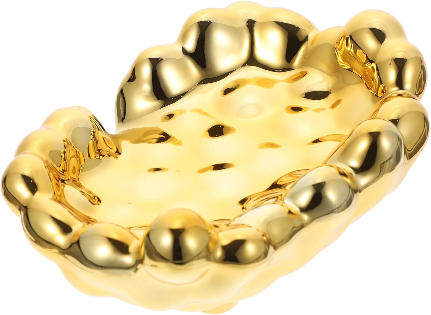 Goldene, Selbstentleerende Seifenschale Aus Abs, Modernes Und Dekoratives, Unregelmäßiges Design, Seifenhalter Für Bad Und Küche, Kleine, Selbstentleerende Seifenablage