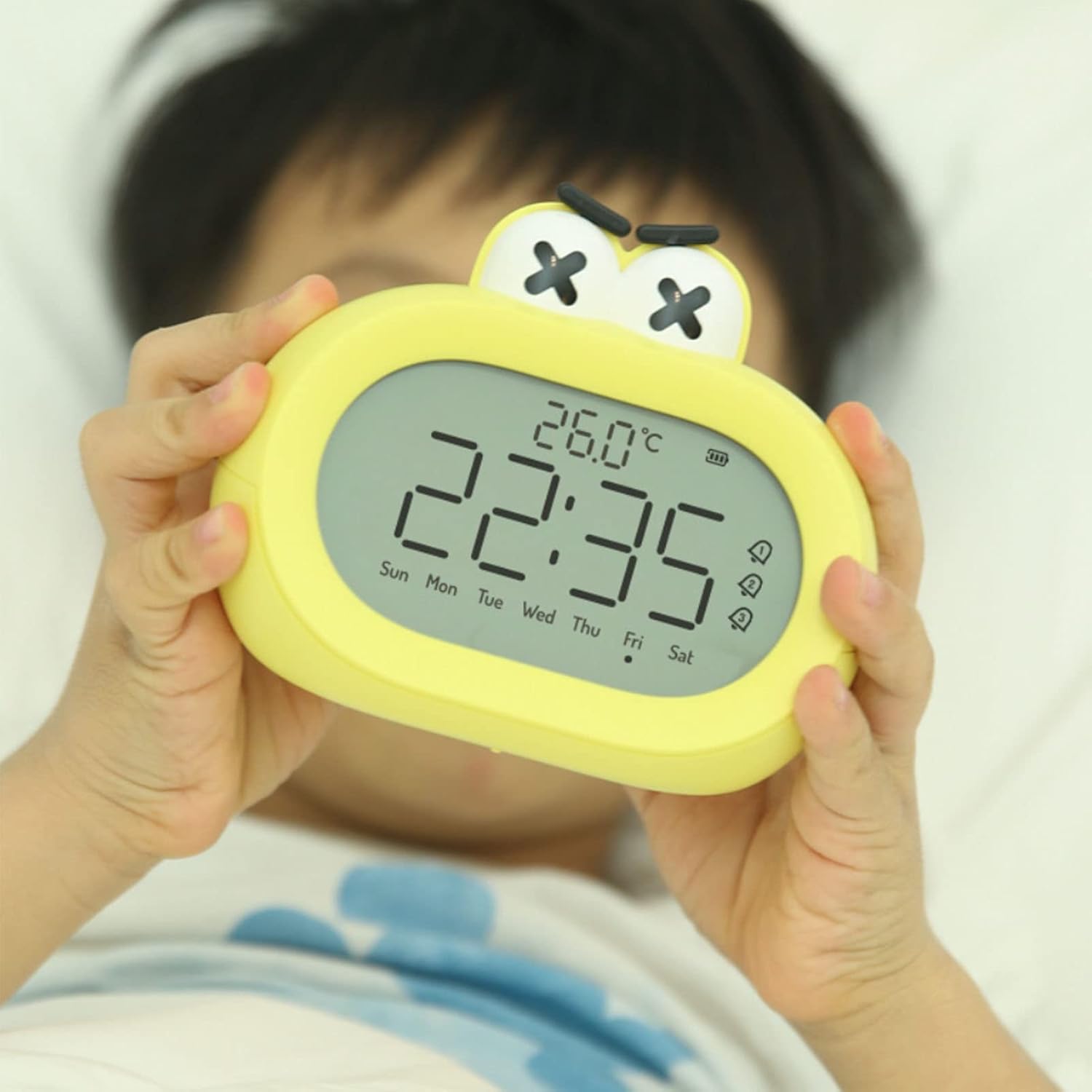 Led-wecker Für Kinder, Cartoon-design, Mit Nachtlicht, Temperaturanzeige, 3 Alarmen, Countdown-timer, Lautstärkeregelung, Geschenk Für Kinder