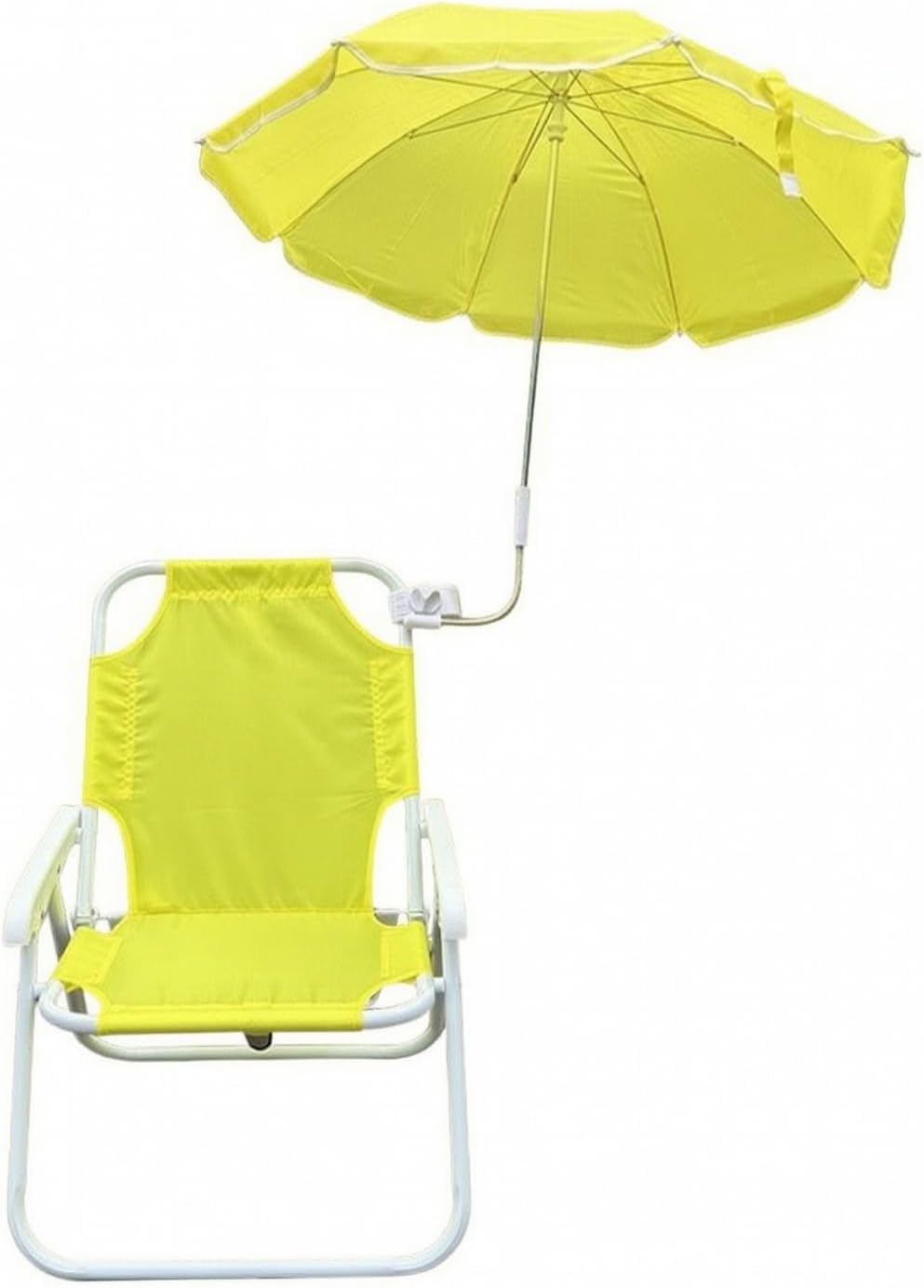 Klappbarer Sonnendachstuhl, Faltbar, Mit Klemme, Für Camper, Angler, Gelb