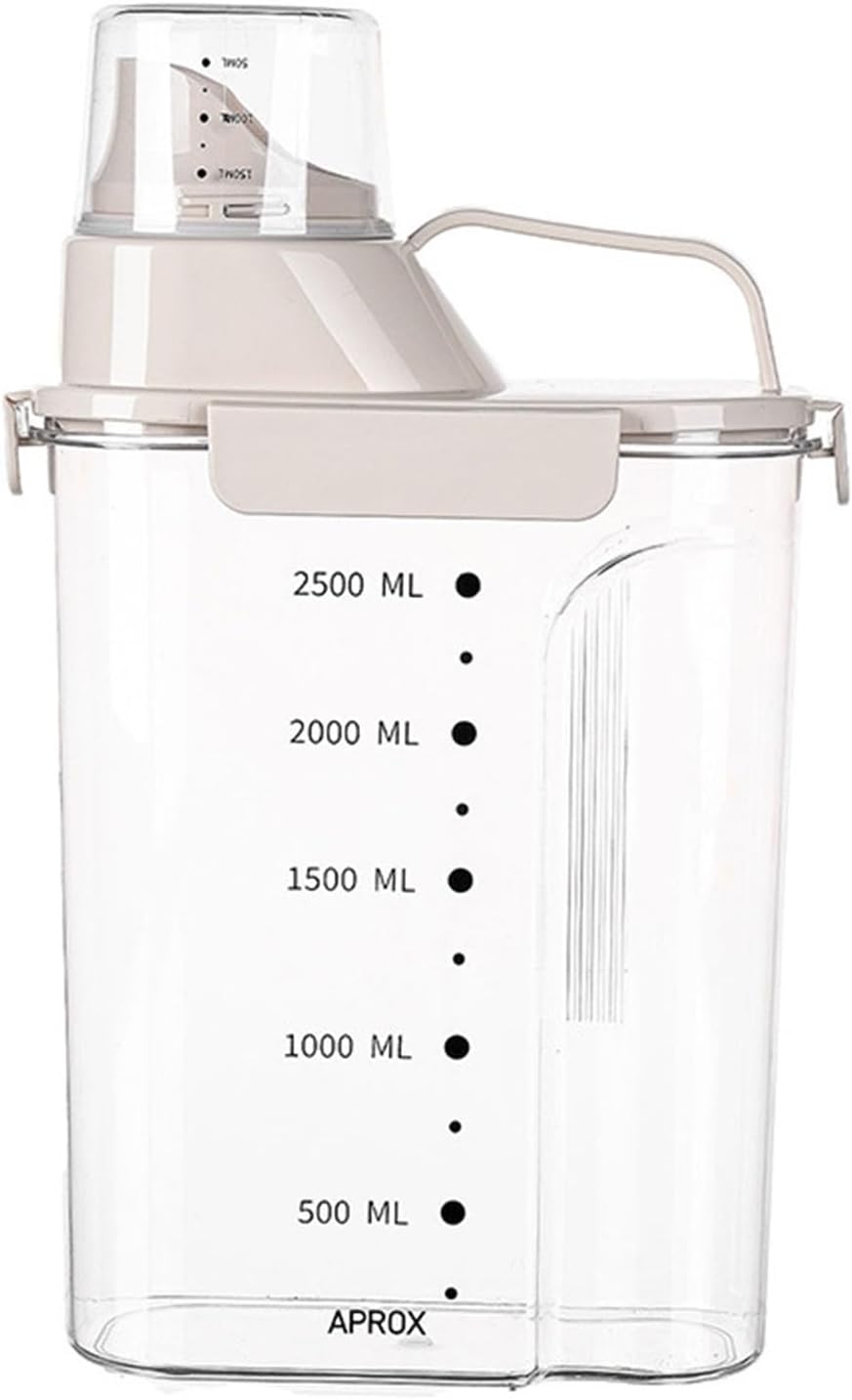 3-liter-reisbehälter, Luftdicht, Mit Dickem Silikondeckel, Transparenter Skala Und Trichterausgießer, Ideal Für (grau)