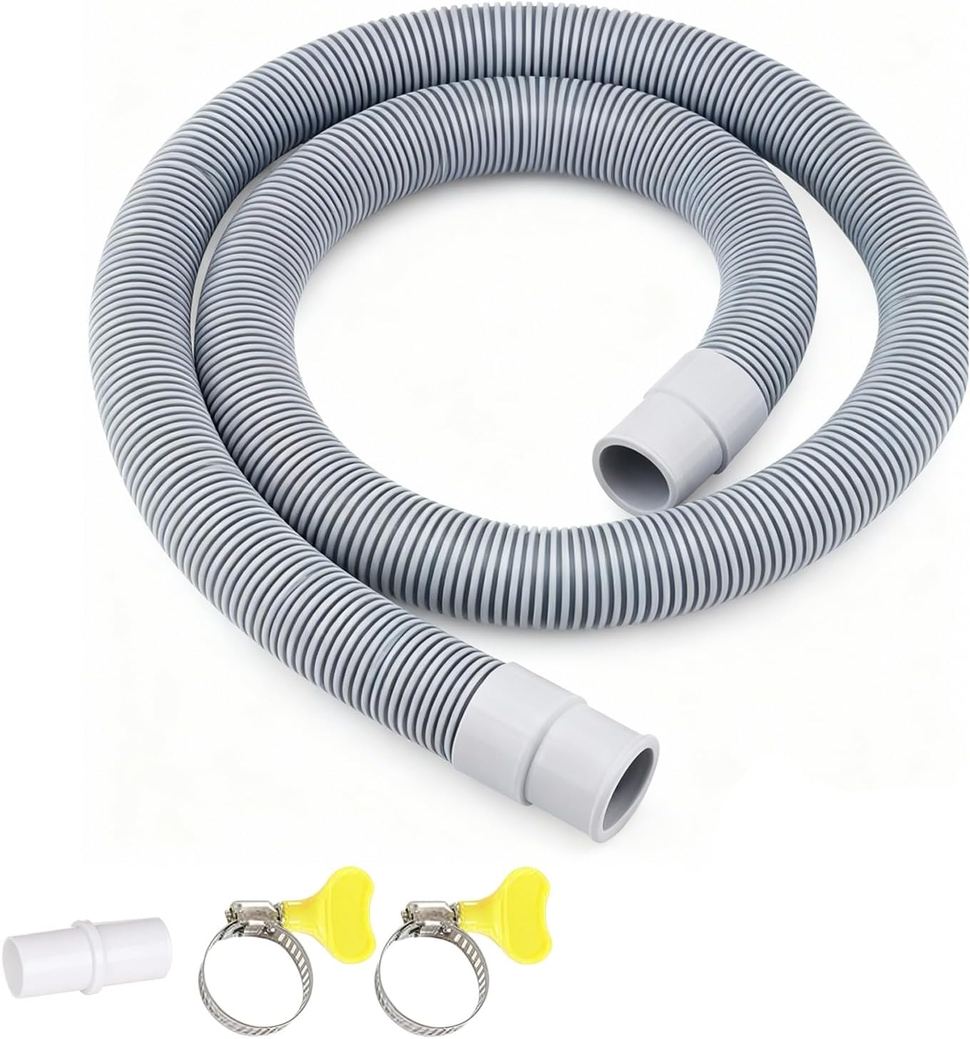 Universeller 1 M Langer Ablaufschlauch Für Waschmaschinen Und Geschirrspüler, 20 Mm Durchmesser, Mit Anschlüssen Und Schlauchschellen, Flexibler Wasserablauf