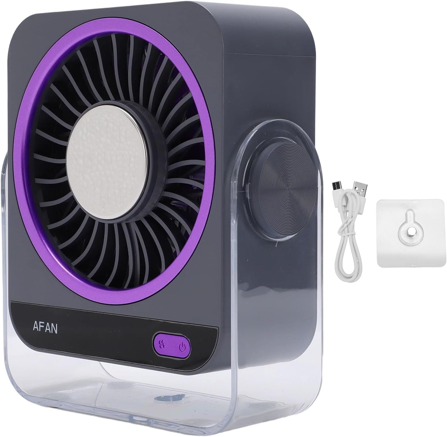Wiederaufladbarer Tischventilator Mit Halbleiter-eiskühlung Über Usb, 3600 Mah, 199 Einstellbare Windgeschwindigkeiten, Geräuschloser Betrieb, Duale Stromversorgung (grau)