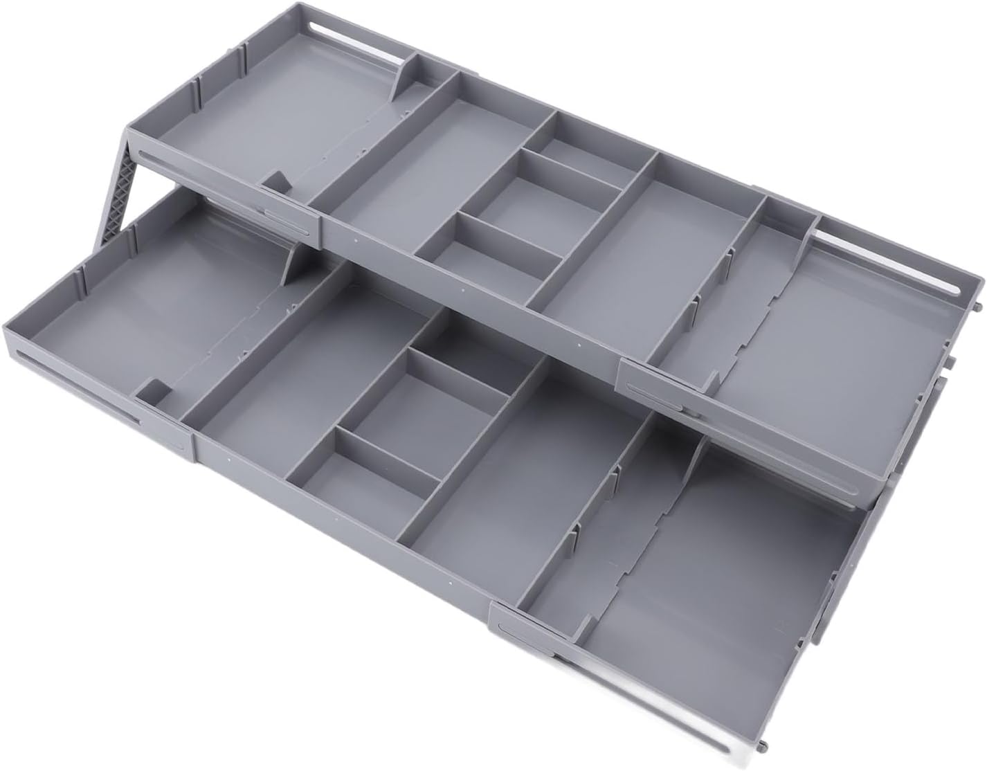 Schubladenorganizer, Faltbare Und Erweiterbare Aufbewahrungsschale Aus Kunststoff Mit Mehrschichtigem Design, Für Kosmetik, Make-up, Schmuck, Bürobedarf, Badezimmer