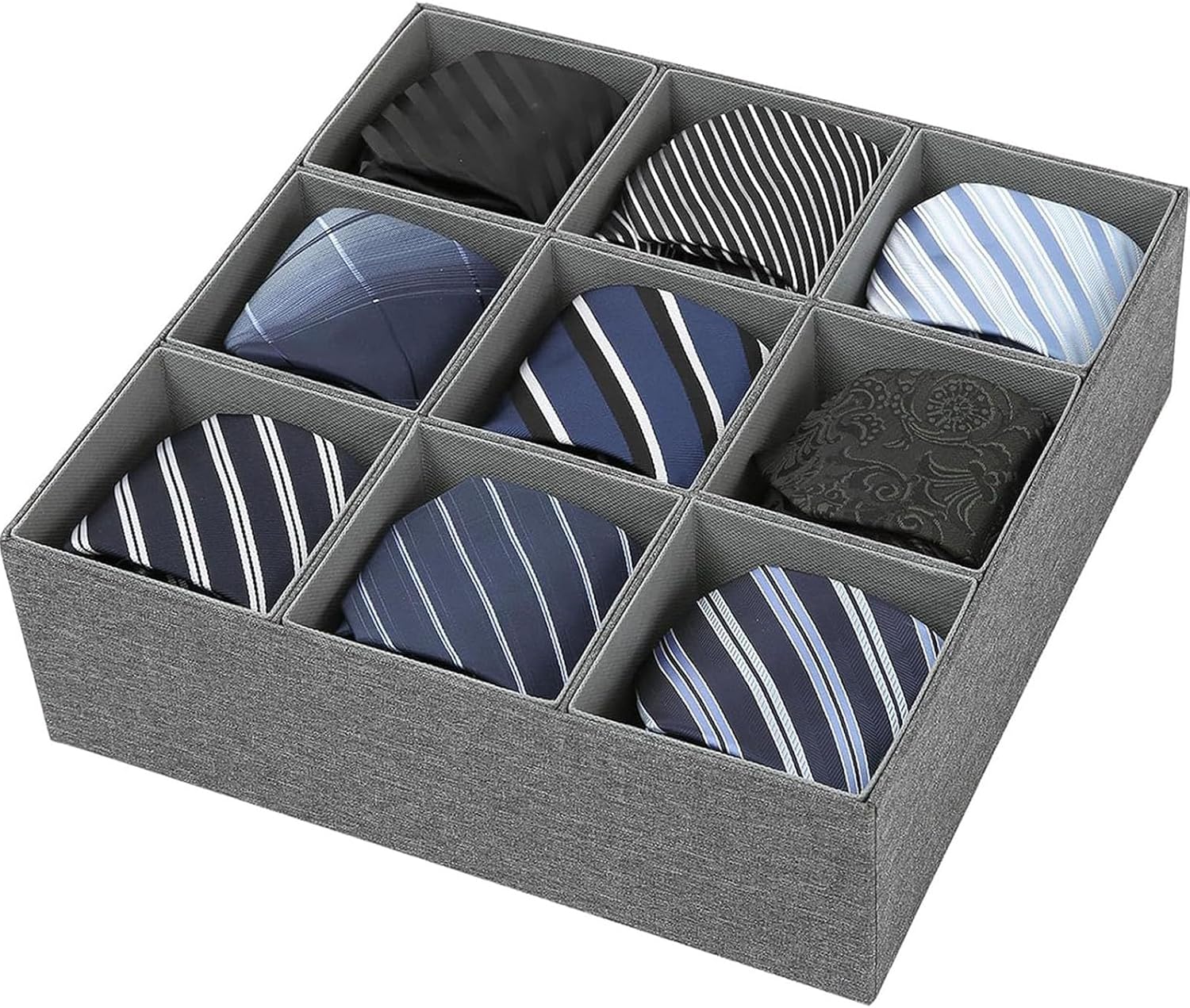 Schubladenorganizer, Aufbewahrungsbox Mit 9 Fächern Für Unterwäsche, Socken, Krawatten, Gürtel, Faltbarer Stoff-unterwäscheteiler (grau)