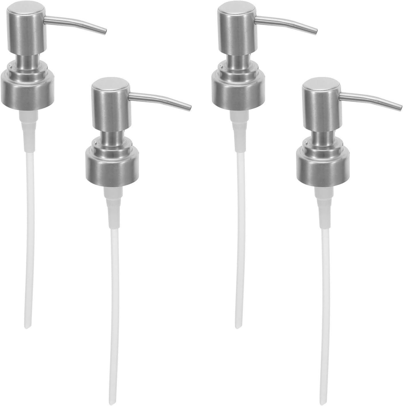 Seifenspenderpumpe Aus Silberfarbenem Edelstahl, 4er-set Für Glasflaschen, Badezimmerzubehör, Geeignet Für Küche Und Bad