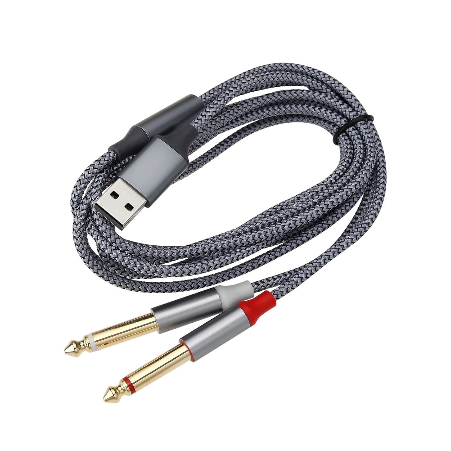 Ts Usb-a Auf Zwei 6,35-mm-klinkenstecker (1/4") Ts-audio-splitterkabel Für Smartphone, Tablet, Laptop, Lautsprecherverstärker