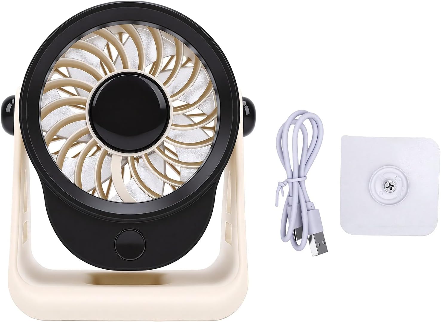 Mini-tischventilator, Wiederaufladbarer Ventilator Mit 360° Verstellbarem Winkel, 4 Geschwindigkeitsstufen, 1200 Mah Akku, Starker Luftstrom Und Wandhalterung Für Büro Und Camping (grau)