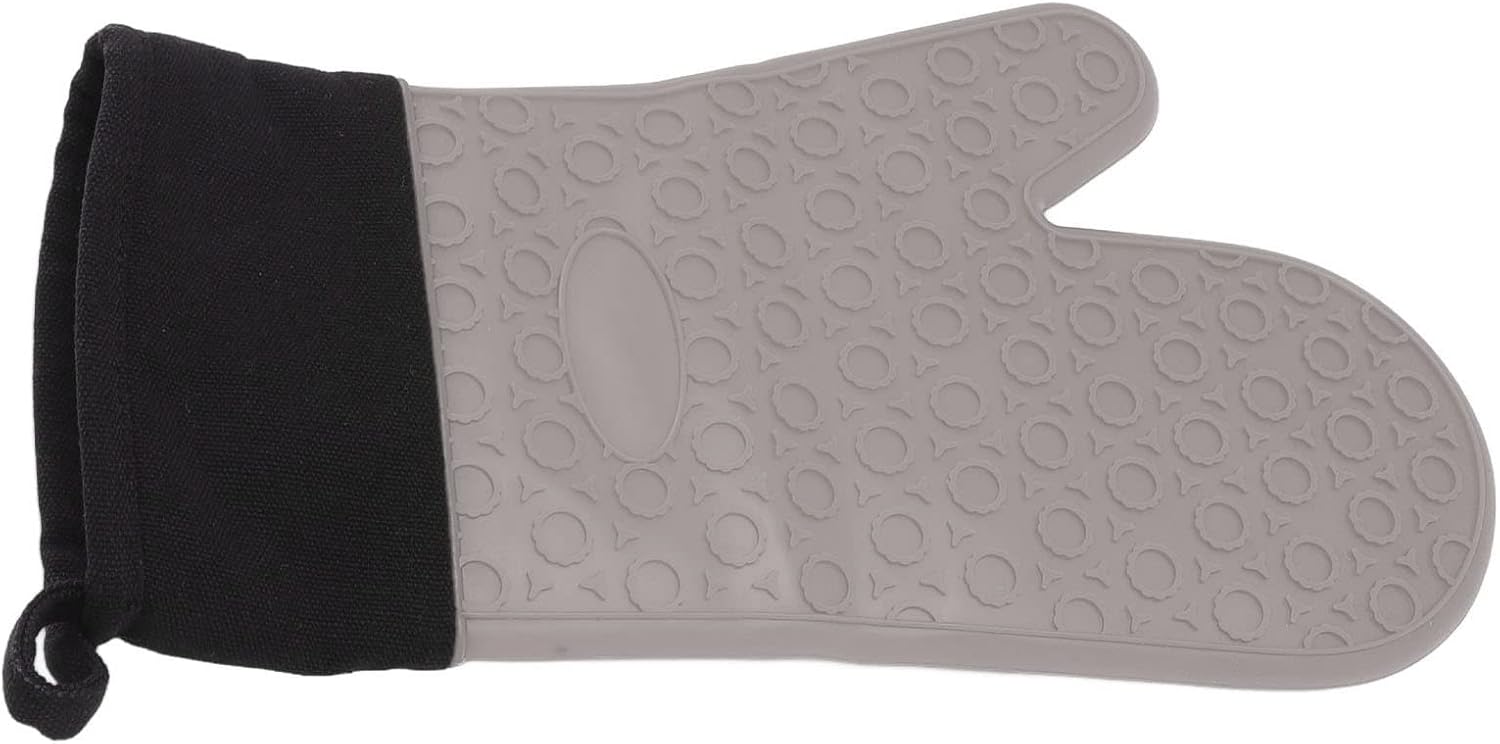 Ofenhandschuhe Aus Lebensmittelechtem Silikon, Rutschfest, Für Das Kochen Bei Hohen Temperaturen, Mit Gestepptem Baumwollfutter Zum Anfassen Heißer Pfannen