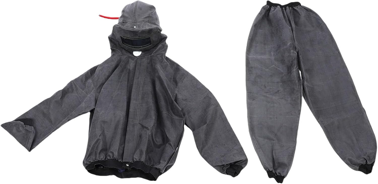 Sandstrahlanzug, Schutzanzug Aus Gummigewebe Mit Schutzhelm Für Baustellen