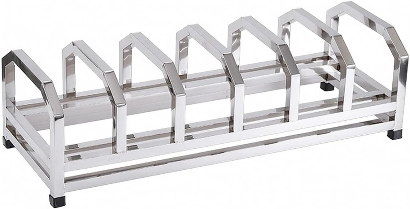 Stabiles Schneidebrett Mit Messerhalter, Edelstahl, Sechs Fächer, Ohne Messerhalter — 80,5 × 35
