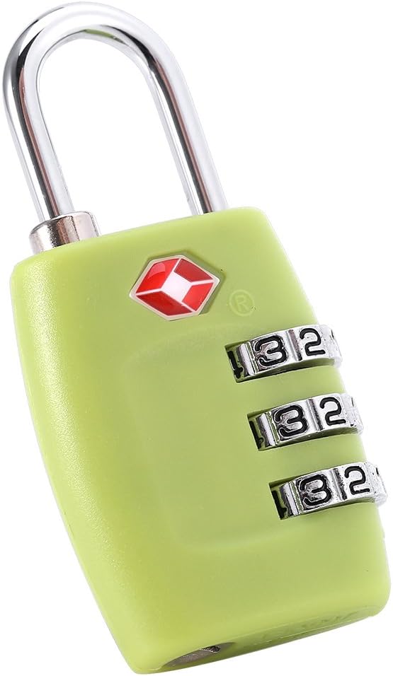 Rücksetzbares 3-stelliges Zahlenschloss Mit Passwort Für Reisegepäck, Koffer, Tsa-zugelassenes Schloss Für Rucksack, Sporttasche, Schließfach, Schublade (grün)