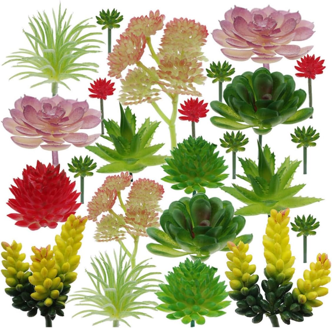 24 Künstliche Sukkulenten Aus Kunststoff Zur Wanddekoration, Kein Gießen Erforderlich, Umweltfreundlich, Zubehör Für Florale Zimmerpflanzen
