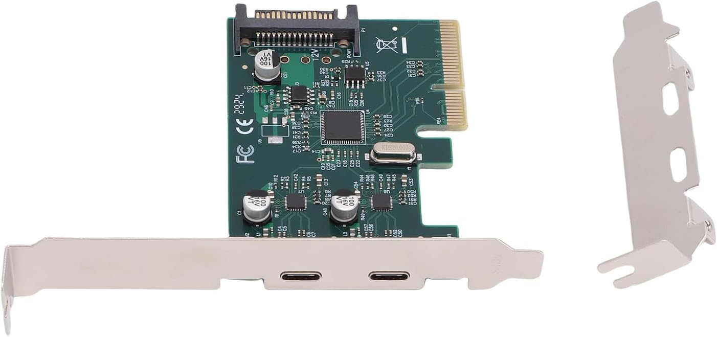 Pcie-zu-usb-3.1-gen-2-erweiterungskarte Mit 10 Gbit/s Bandbreite, Pci-express-3.0-x4-karte Mit 2 Typ-c-anschlüssen, Ideal Für Desktop-pc-workstations