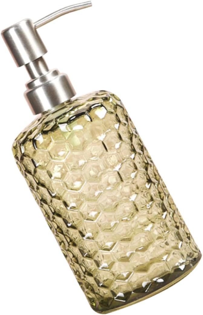 Gelspenderflasche Aus Glas Mit Grünem Ananas-design Und Wiederverwendbarer Edelstahlpumpe Für Shampoo, Lotion Und Kosmetik – Für Bad Und Reisen