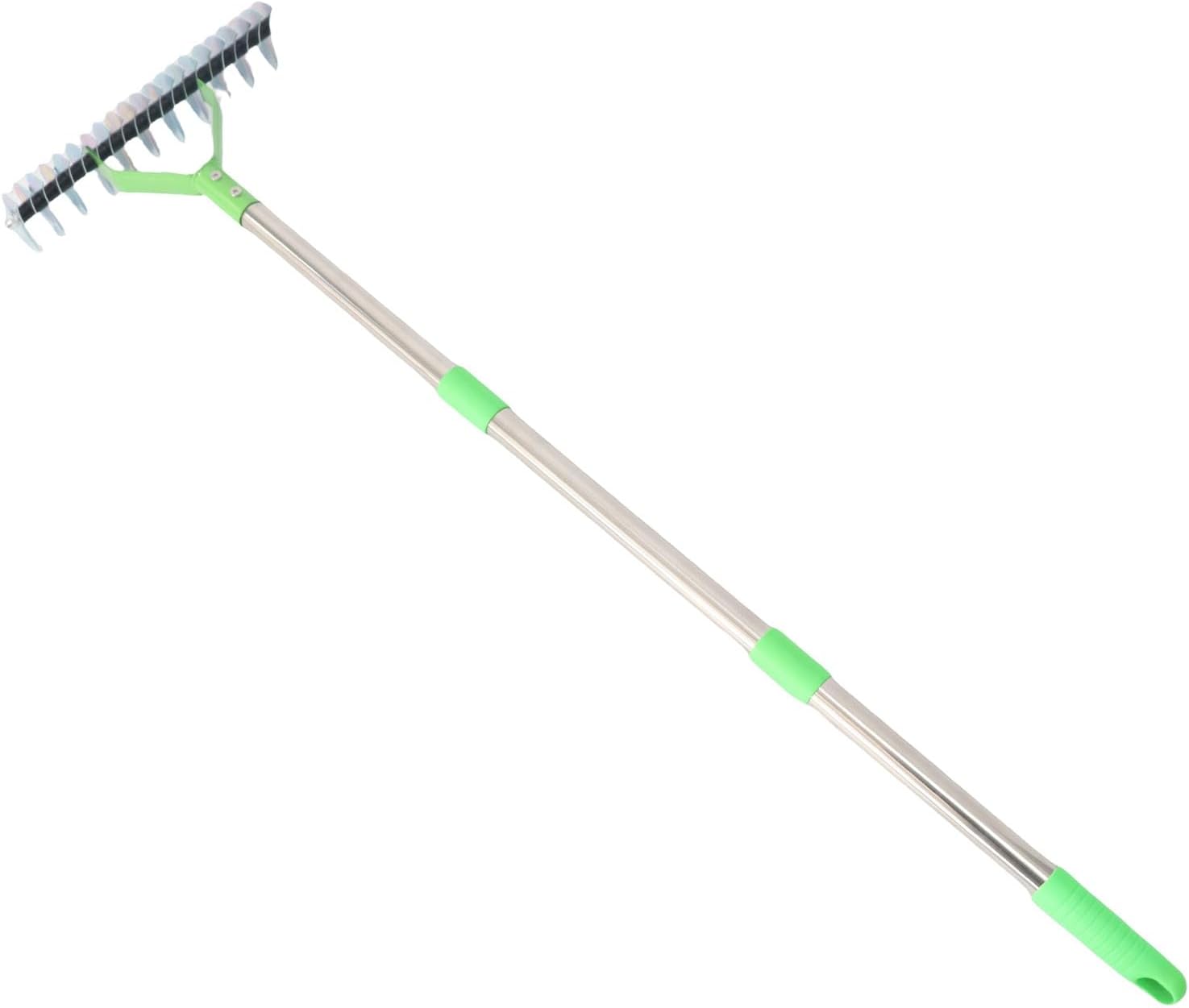 Vertikutierrechen, Rasenrechen, 3-teiliger Vertikutierer Aus Edelstahl Mit Gebogenen Stahlzinken Zum Entfernen Von Abgestorbenem Gras, Düngen Und Nachsäen