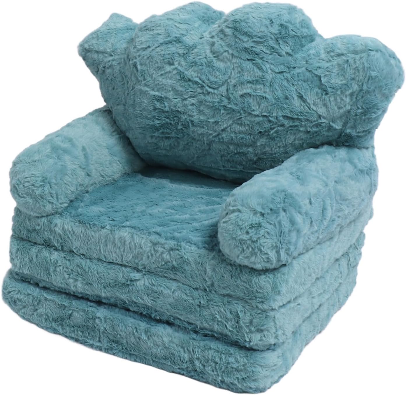 Kinder-outdoorstuhl, Niedliches Klappsofa Aus Weichem, Grünem Stoff, Leicht Und Faltbar Aus Pp-baumwolle Mit Kronenmuster, Ideal Zum Lesen Im Kindergarten