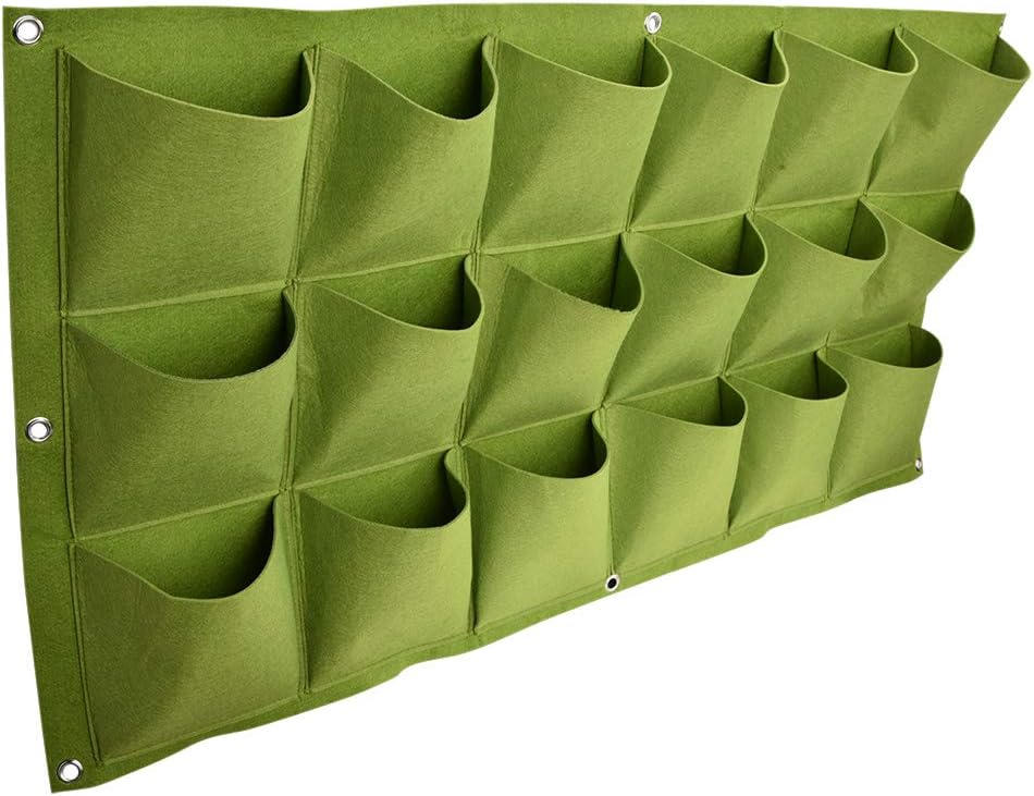 Hängender Wandpflanzkasten Aus Filz, 18 Taschen, Vertikaler Garten-pflanzsack Mit Selbstentwässerung, Für Blumen Und Gemüse Im Innen- Und Außenbereich
