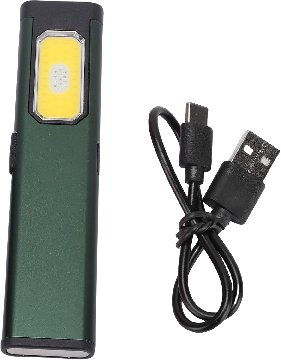 Wiederaufladbare Magnetische Edc-taschenlampe Mit 5 Modi, Wetterfestem Sockel (ipx4), Clip Und Rot/blauen Warnleuchten Für Notfallreparaturen Am Wohnmobil (grün)