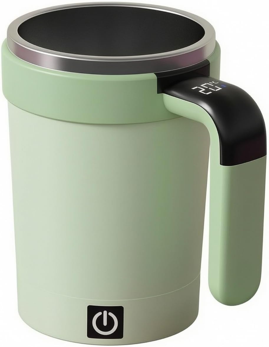 Tragbarer, Selbstumrührender Becher, Modernes, Schlankes Design, Robust, Mit Abnehmbarem Boden, Fürs Büro, Grün