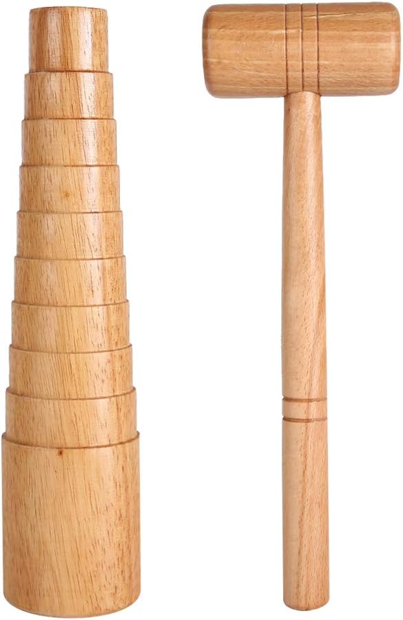 Kalibrierhammer-set Für Schmuckherstellung, 2-teiliger Kalibrierhammer Aus Holz, Armbandgrößenanpassung, Messstab, Hammer-werkzeugset