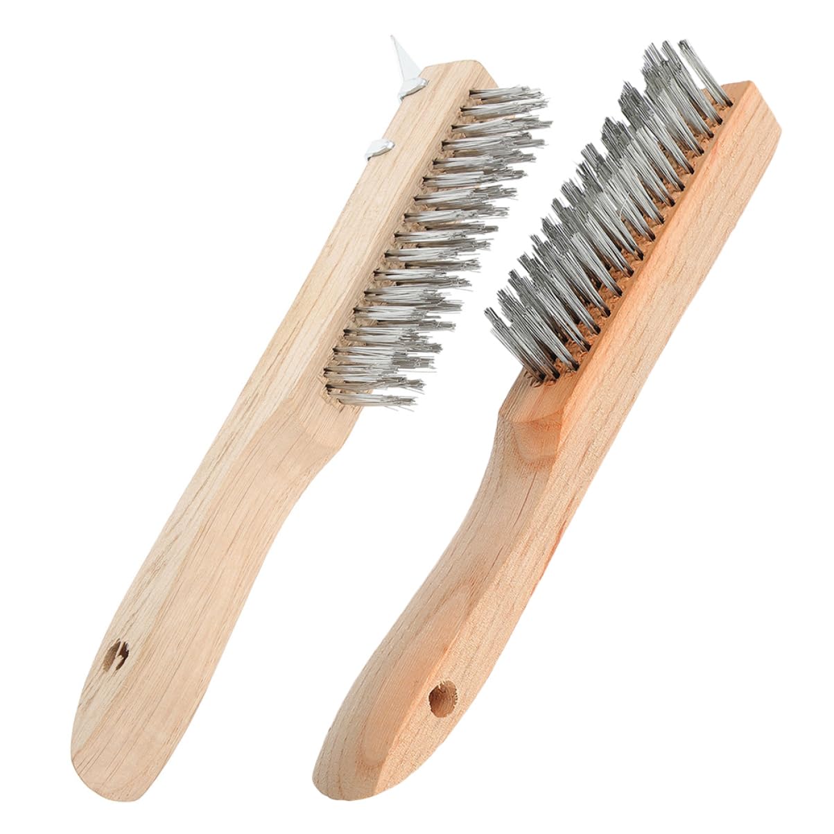 2-teilige Stahldrahtbürste Mit Holzgriff Zum Entfernen Von Rost Und Farbe, Reinigen Von Metallen Und Für Industrielle Anwendungen