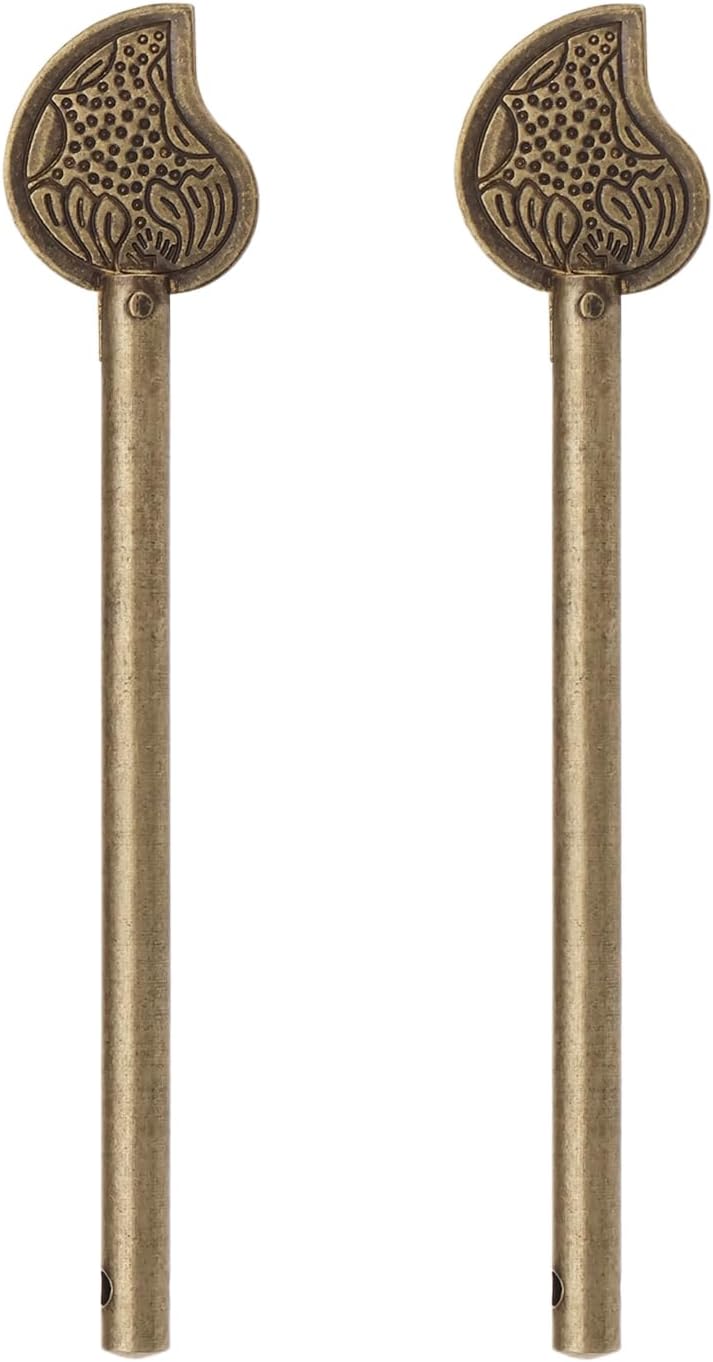 Set Mit 2 Retro-verriegelungsstiften Aus Bronze, Verriegelungsstift Im Chinesischen Blattstil, Türriegel Für Schubladen, Schranktüren, Schuhschränke (11 Mm)