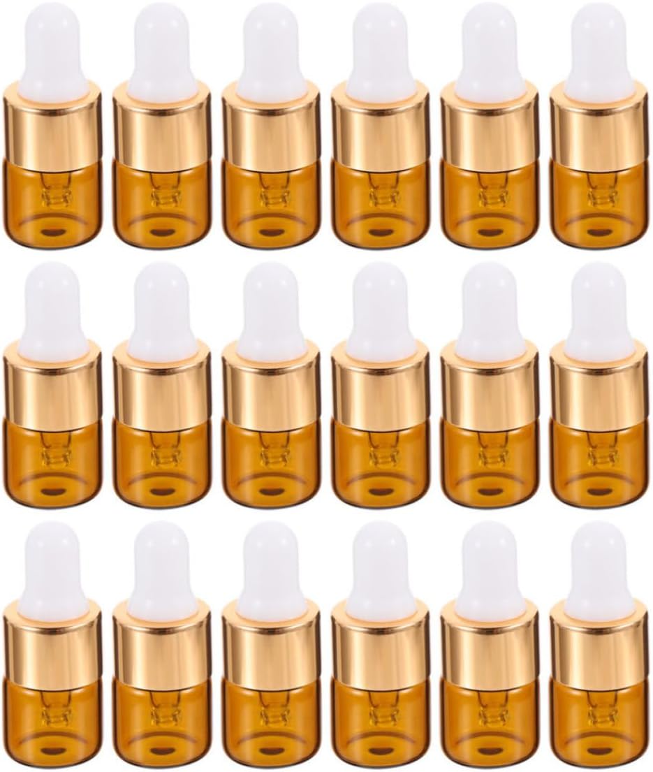 25-teiliges Set Getönter Glas-tropfflaschen, Wiederverwendbar Für Ätherische Öle, Reisen Und Aromatherapie, Pipettenverschluss, Farbe Zufällig