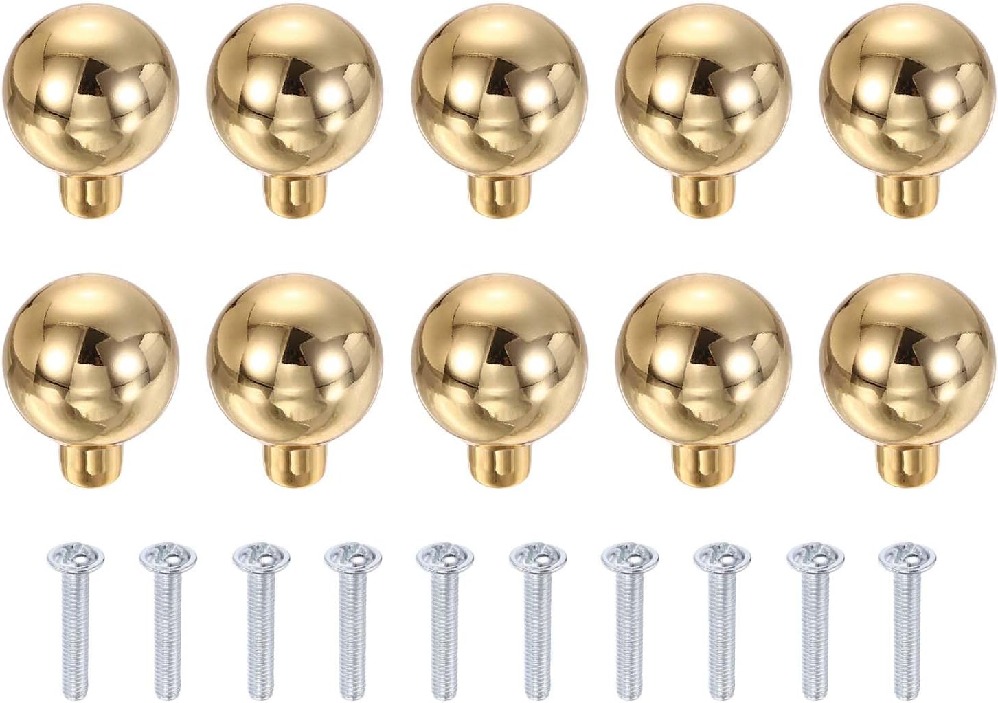 10 Möbelgriffe, 28 Mm Durchmesser, Gold