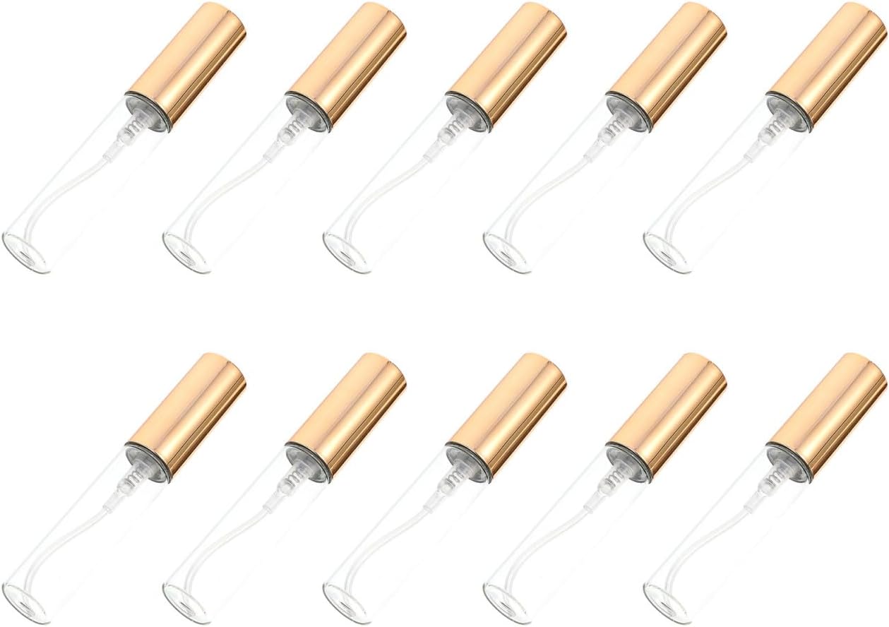 10 Leere Mini-parfümzerstäuberfläschchen (5 Ml) Aus Goldfarbenem Glas Und Kunststoff, Geeignet Für Kosmetikwasser Und Parfüm, Für Reisen Und Zuhause