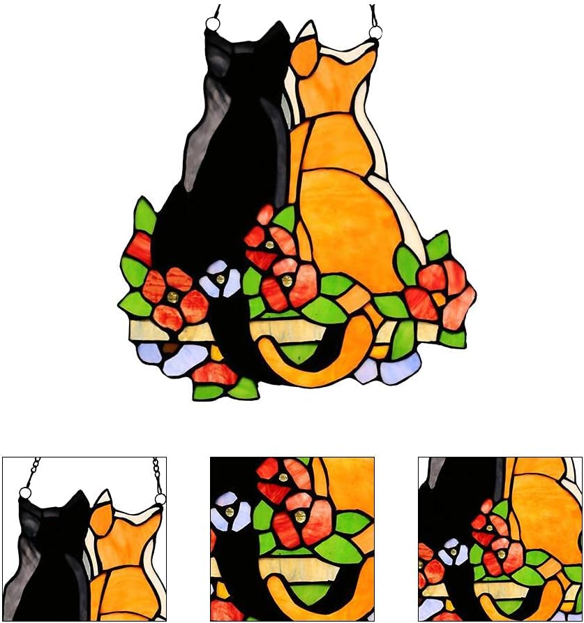 Getönte Glasfensterscheibe Für Katzen, Getönte Eisen-hängedekoration, 1 Stück, Katzenmotiv-wohndekoration Für Wohnzimmer, Schlafzimmer (fotozahlung)