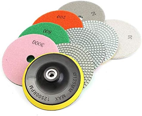 Set Mit 9 Diamantpolierpads, 12,7 Cm, Für Beton, Stein, Nasse Und Trockene Fliesen.