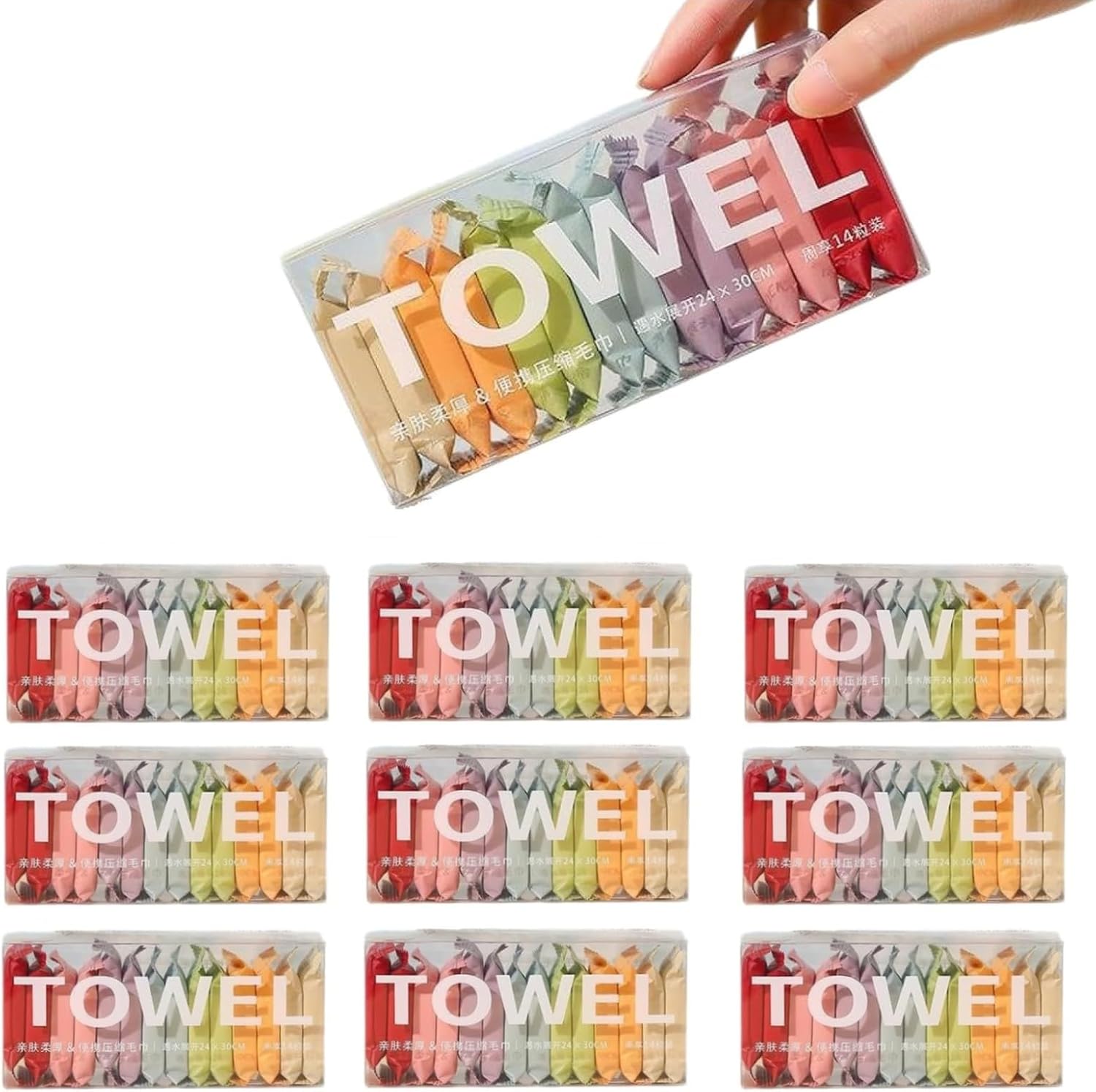 140 Stück Komprimierte Einweg-handtücher, Tragbare, Flauschig-weiche Baumwollhandtücher, Mini-reinigungstücher Für Zuhause, Camping, Kosmetikstudio Und Reisen Mehrfarbig
