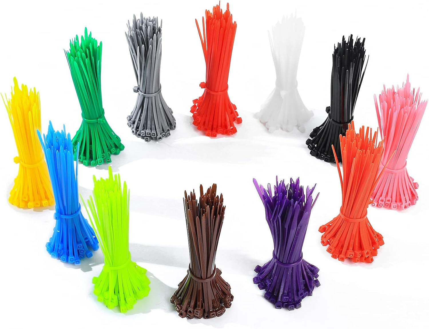 1200 Farbige Kabelbinder, 3 Mm X 100 Mm Nylon-kabelbinder, Selbstverriegelnd, Für Kabelmanagement In Haus, Büro, Garten, Garage, Werkstatt, 12 Verschiedene Farben
