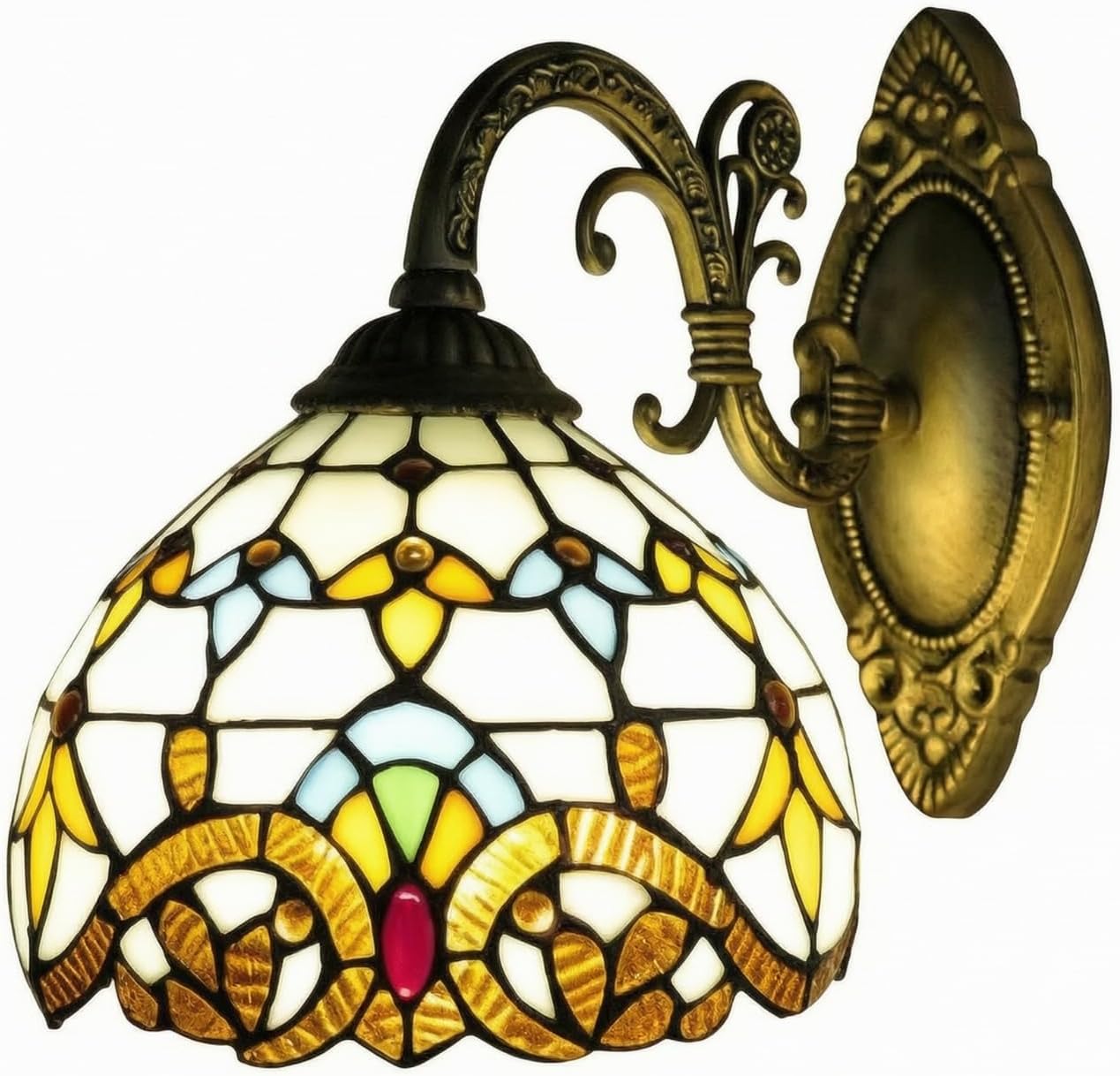 Mehrfarbige Wandleuchte Aus Buntglas Zeitlose Wandleuchte Aus Buntglas Für Die Leseecke