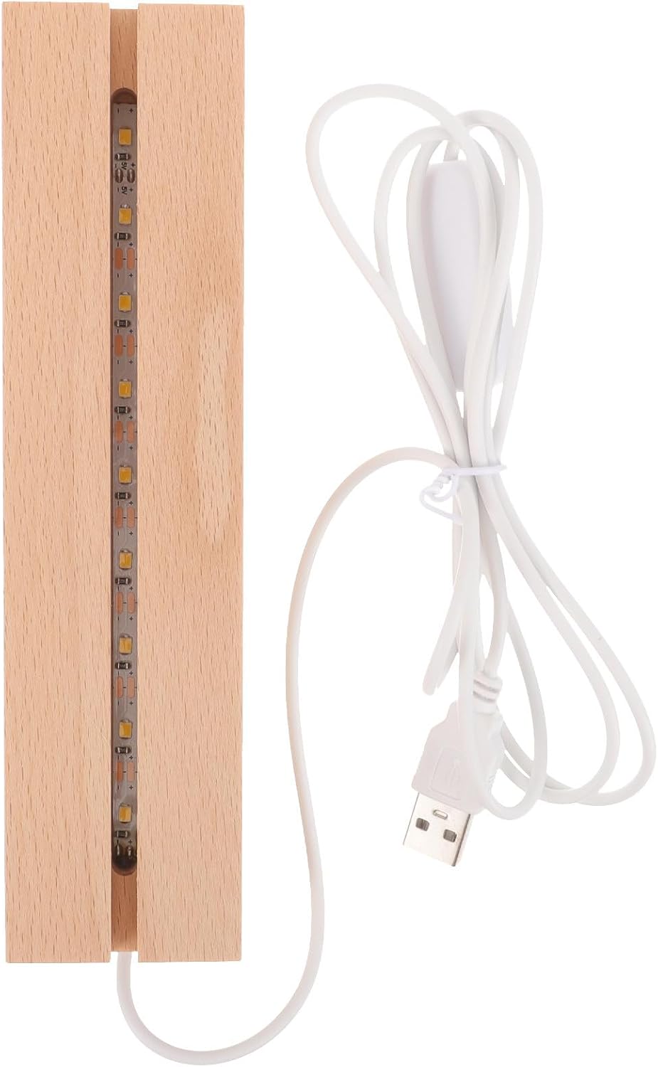 Rechteckiger Led-lichtständer Aus Holz, Rechteckiger Led-bildschirmständer Mit Wiederaufladbarer, Minimalistischer Beleuchtung, Ideal Für Glaskunstwerke Und -objekte