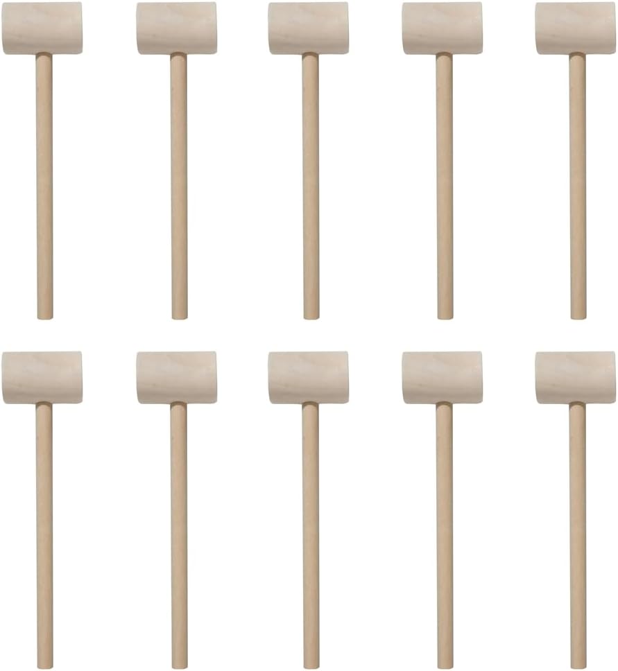 Set Mit 10 Mini-holzhämmern Zum Zerkleinern Von Schokolade Und Lederwaren, Heimwerkerwerkzeug (zylindrisch)