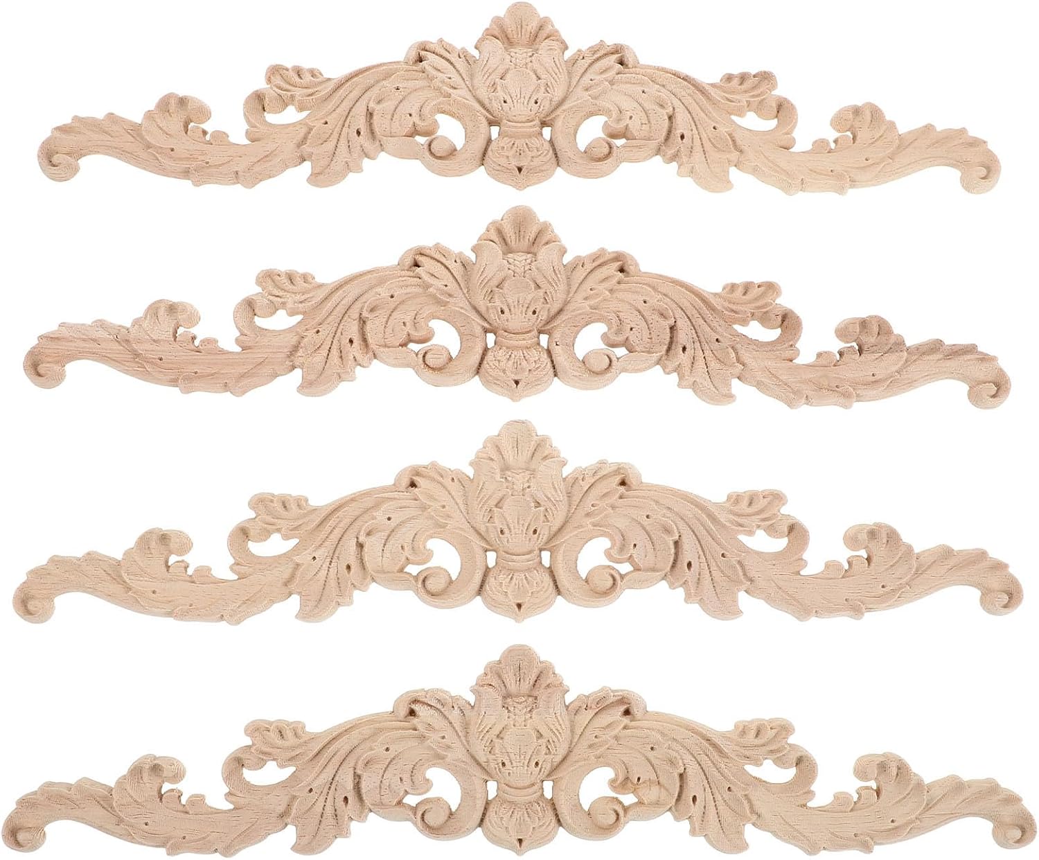 Geschnitzte Holzapplikationen Für Möbel Und Türen, Elegante Innendekoration, Nahtlose Integration, Klassischer Künstlerischer Charme Für Diy-projekte