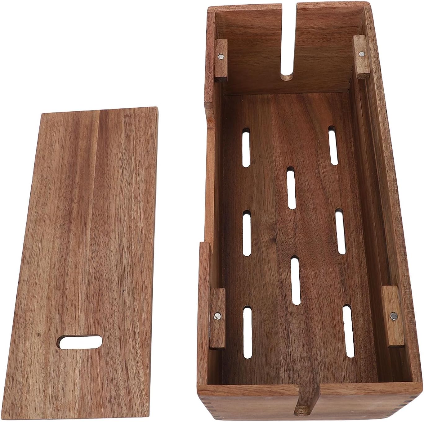 Kabelmanagementbox Aus Holz, Kabelabdeckung Aus Holz Mit Natürlicher Maserung Zur Verdeckung Von Steckdosenleisten Und Kabeln Auf Dem Schreibtisch Oder Boden