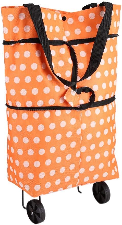 Faltbare, Multifunktionale Einkaufstasche Mit Rollen Aus Oxford-gewebe (orange)