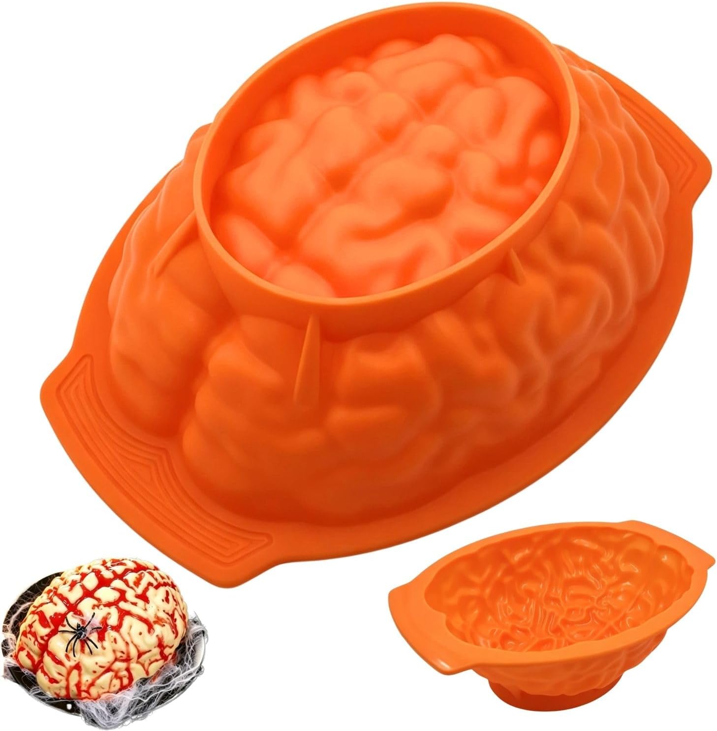 Halloween-silikonform Mit Gehirnmuster, Totenkopf-puddingform, 25
