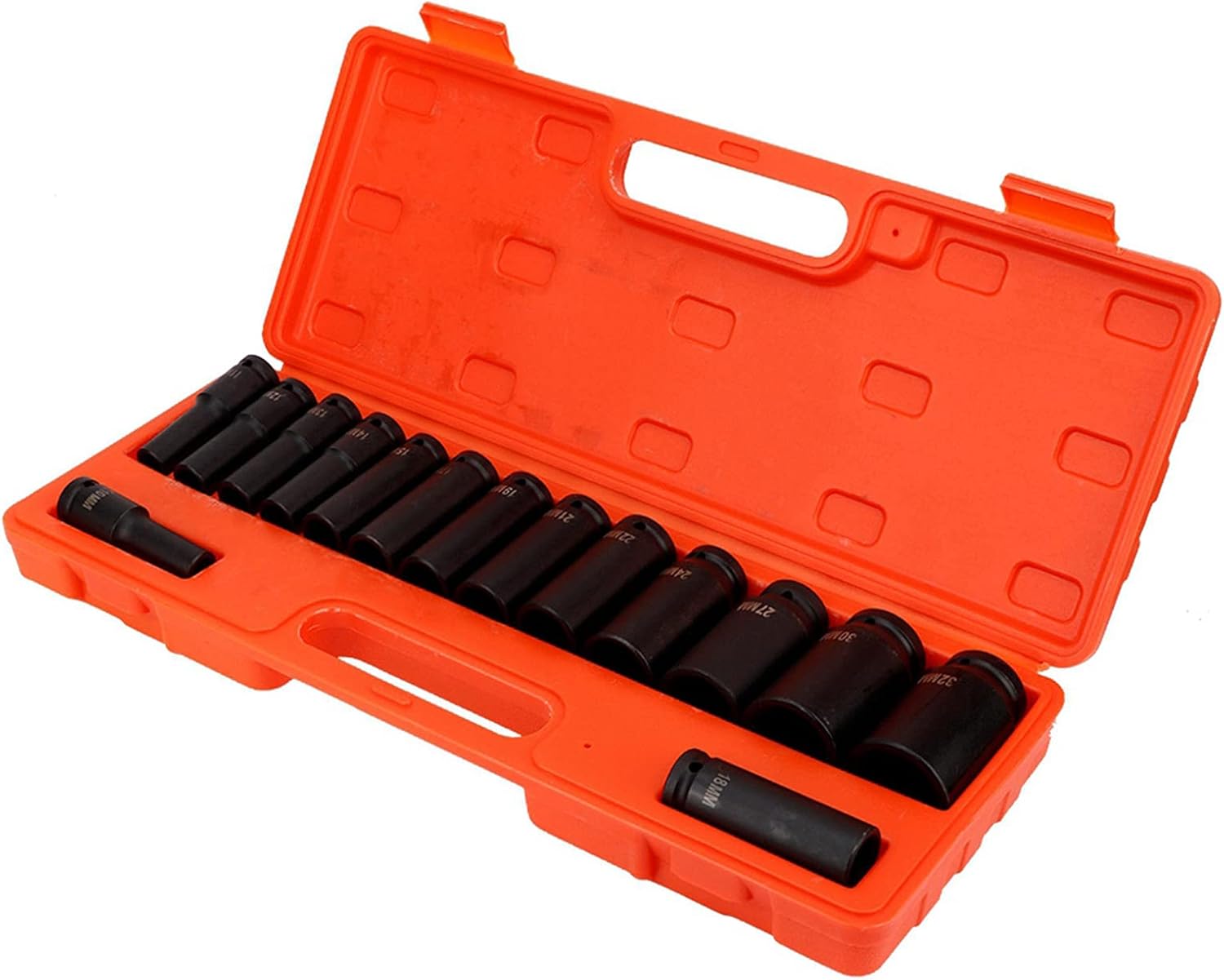 Hochwertiger 1/2-zoll-steckschlüsselsatz Mit 15 Teilen – Werkstatt – Größen 10–32 Mm