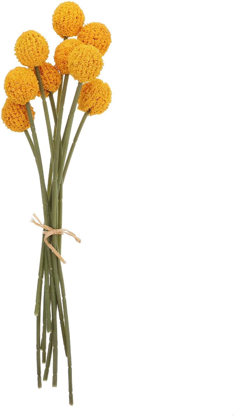 Oranger Strauß Aus 9 Künstlichen Chrysanthemenköpfen Aus Kunststoff