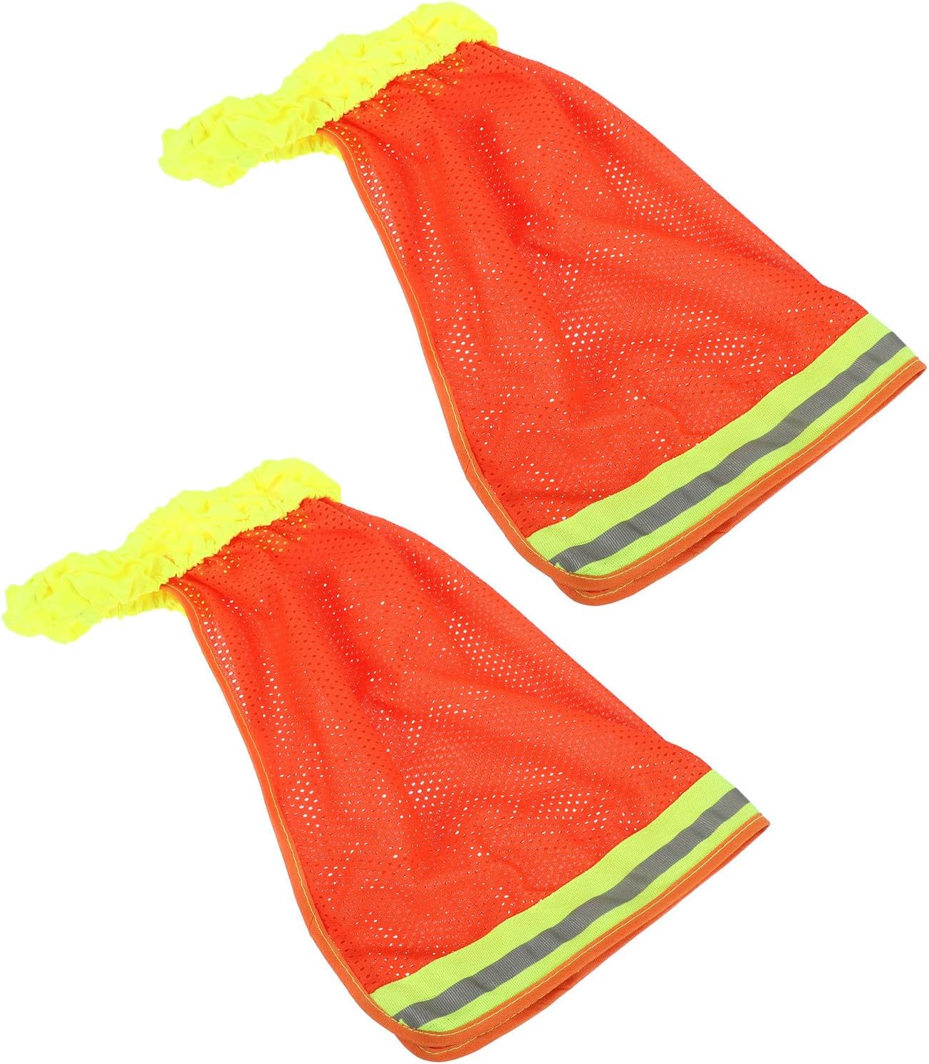 Set Mit 2 Orangefarbenen Netzhüten Mit Sonnenschutz, Nackenwärmer, Aus Chemiefasergewebe, Mit Breiter Krempe, Für Die Arbeit Im Freien