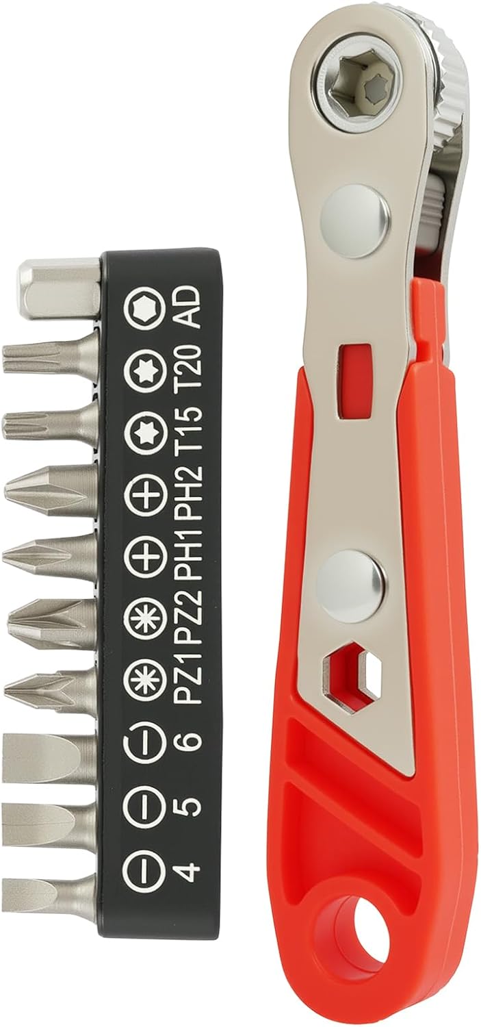 Magnetischer Winkelschraubendreher-satz Mit Kreuzschlitz – 6,35 Mm Ph2 Mini-ratschenschlüssel, Hochdrehmomentstarker, Umkehrbarer Winkelschraubendreher Mit Robustem Bit-set, Ideal Für Beengte Platzver